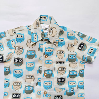 Cotton Shirt | Blue Owl