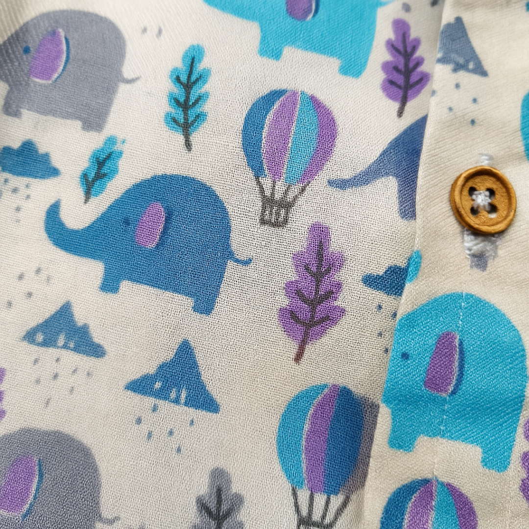 Cotton Shirt | Blue Elephant