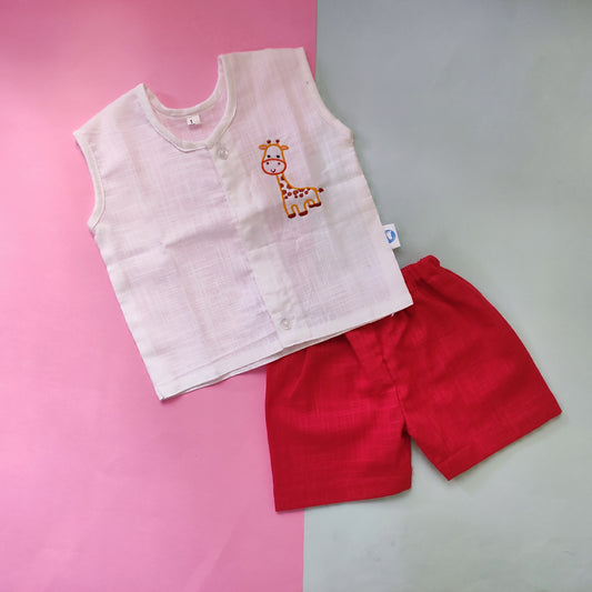 White Embroidery Set - Giraffe