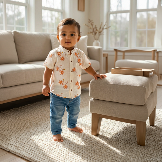 Cotton Shirt | Cycle Orange