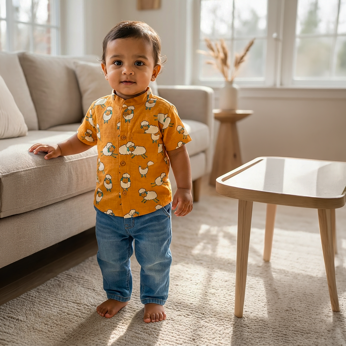 Cotton Shirt | Orange Sheep