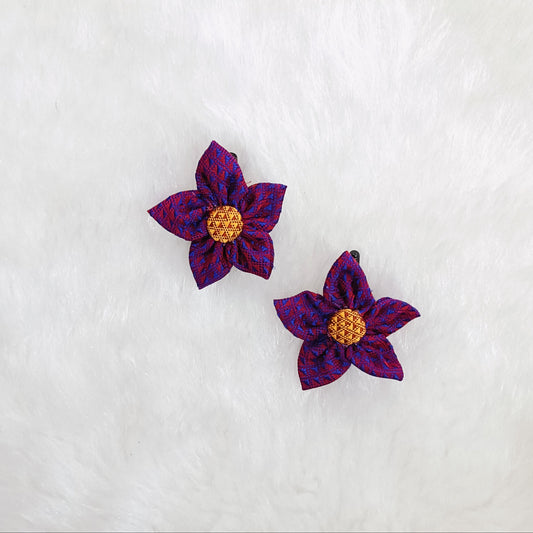 Khan Flower Hair Clip- Purple
