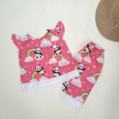 co ord set for Girls | Panda | Pink