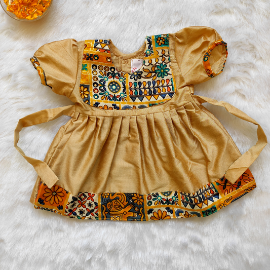 Festive Frock, Pure Cotton, Pattern, Designs, Colors, Traditional Wear, Girls Clothing, Newborn Clothing, Festive Clothing, Traditional Clothing, Wedding Clothing, Comfortable Clothing, 0-6 months kid clothes, 6-12 months kid clothes, Soft Clothing, Kid-Friendly Clothing, Cut Sleeves, Puffy Sleeves, Occasional Clothing, Made in India