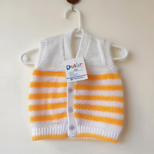 Half Sweater - White with Yellow