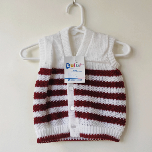 Half Sweater - White with Red