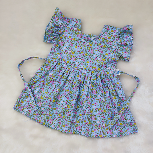 Cotton Frock - Blue Floral
