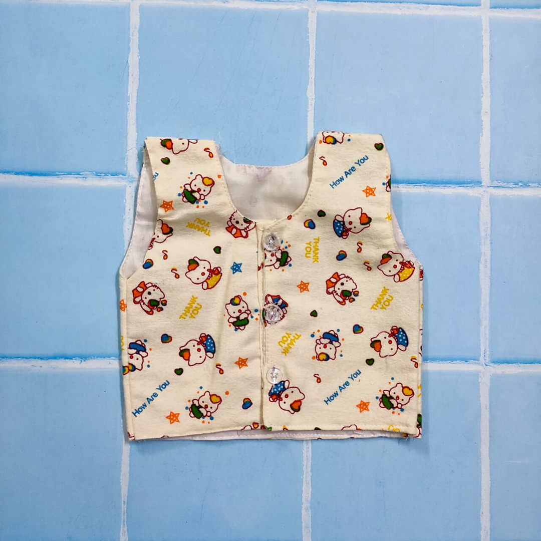 Bandi, Peti, newborn Essential, Newborn Clothing, Newborn Collection, Boys Clothing, Girls Clothing, Unisex Clothing, Pure Cotton, Colors, Designs, Patterns, Prints, Comfortable Clothing, Soft Clothing, Warm Clothing, Everyday Essentials, Daily wear, Cut Sleeves, Front Button, 0-6 months kid clothes, 0-3 months kid clothes, 3-6 months kid clothes,  Made in India