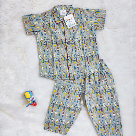 Night Suit, Pure Cotton, Printed, Pattern, Nightwear, Sleepwear, Unisex, Bous Clothing, Girls Clothing, Newborn Clothing, Toddler Clothing, Comfortable Clothing, Full Sleeve, Half-Sleeve, Shirt, Pyjama, Pant, Front Button, 0-6 months kid clothes, 6-12 month kid clothes, 1-2 year kid clothes, 2-3 year kid clothes, 3-4 year kid clothes, 4-5 year kid clothes, Daily wear, Everyday Essential, Made in India